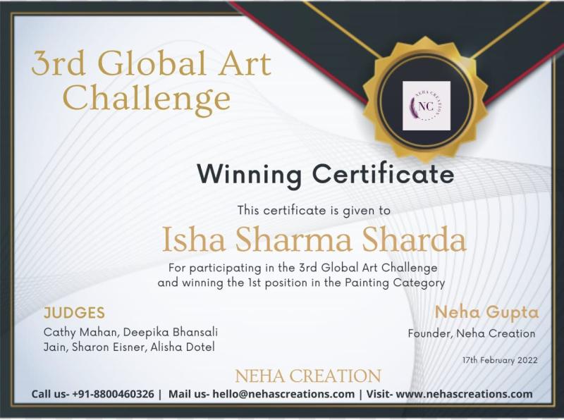 3rd global art challenge Isha sharda